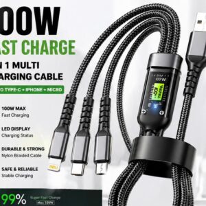 100W 3-in-1 Multi Charging Cable with LED Power Display